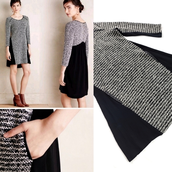 Anthropologie Maeve Medium Boucle Knit Tweed Dress - Picture 2 of 9